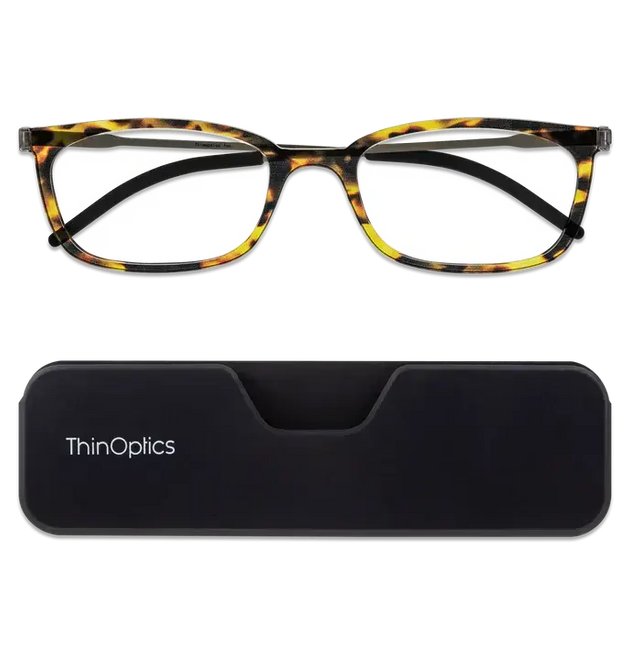 ThinOptics Connect Reading Glasses + Connect Case - +3.00 Tortoise
