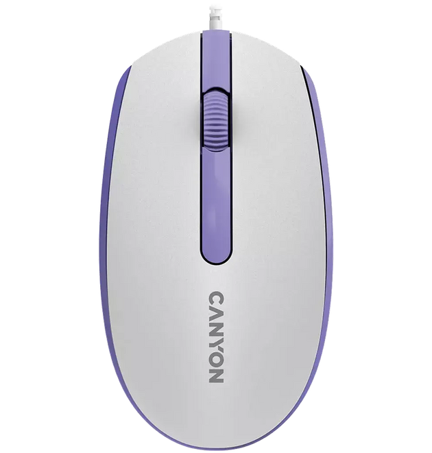 Canyon CM-10WL Wired Mouse Black White Lavender
