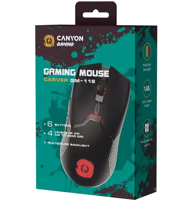 Canyon Carver GM-116 Wired Mouse - Black
