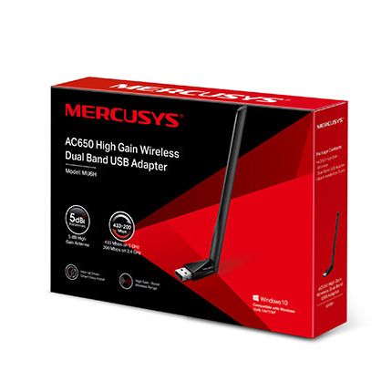 Mercusys MU6H AC650 High Gain Dual Band Wireless Network USB Adapter