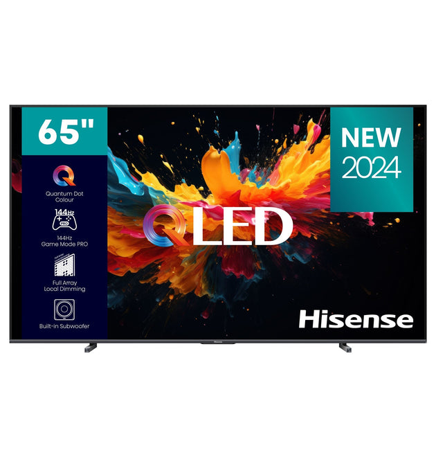 Hisense 65-inch QLED 4K Smart TV Quantum Dot Color AI Upscaler Voice Control