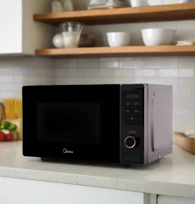 Midea AM720 Black 20L Digital Compact Microwave 700W Easy Clean