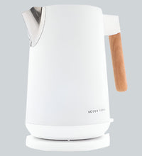 Elegant Boden Stark 1.7L White Stainless Steel Kettle with Red Oak Handle