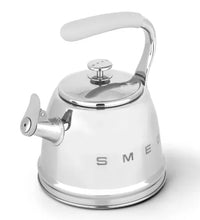 Smeg Retro Whistling Stovetop Kettle: 2.3L Stainless Steel, Cool-Touch Handle, Induction Ready
