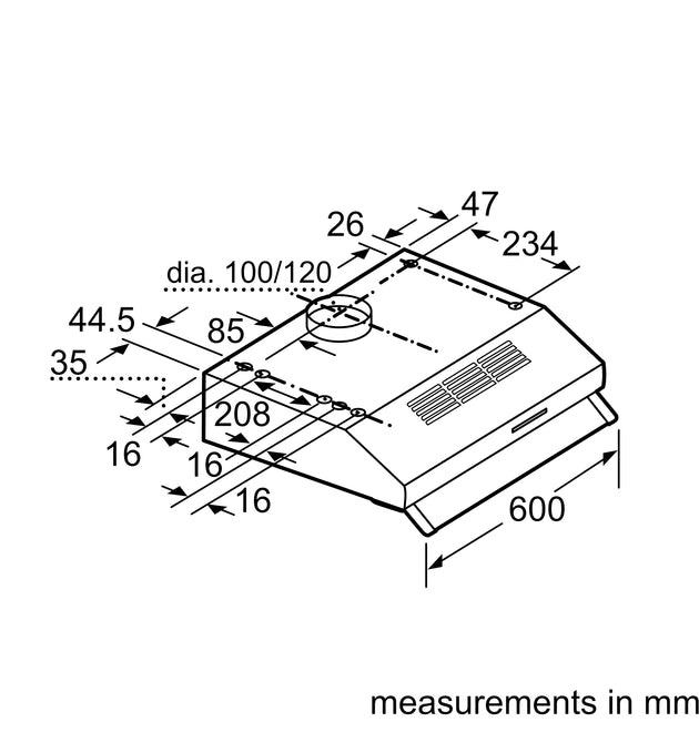 Bosch Series 2 60cm Built-in Cooker Hood: Sleek Black Kitchen Extractor Power