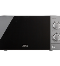 Defy DMO381 20L Compact Manual Control Microwave Oven - Silver Finish