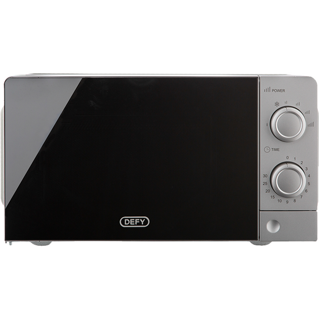 Defy DMO381 20L Compact Manual Control Microwave Oven - Silver Finish