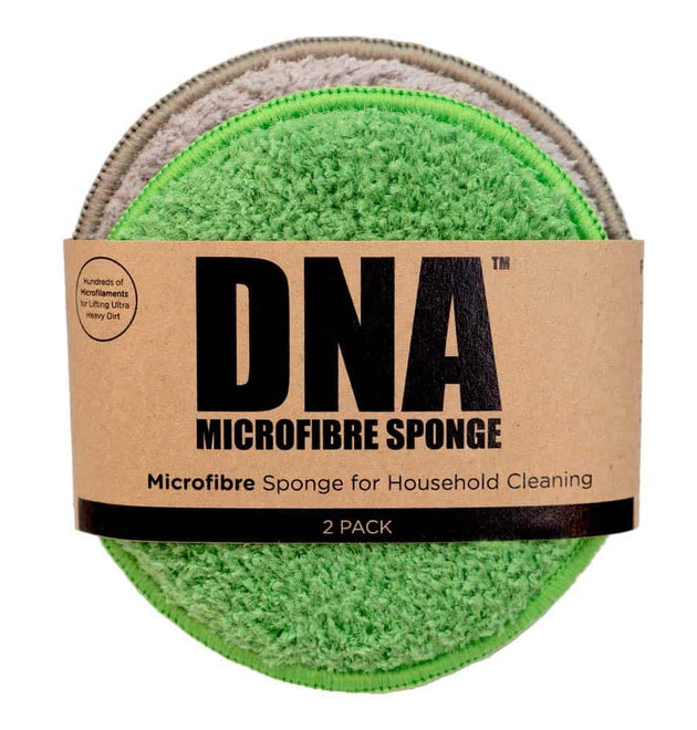 DNA Microfibre Sponge 2-Pack: Gentle Non-Scratch Cleaning for Appliances & Kitchen