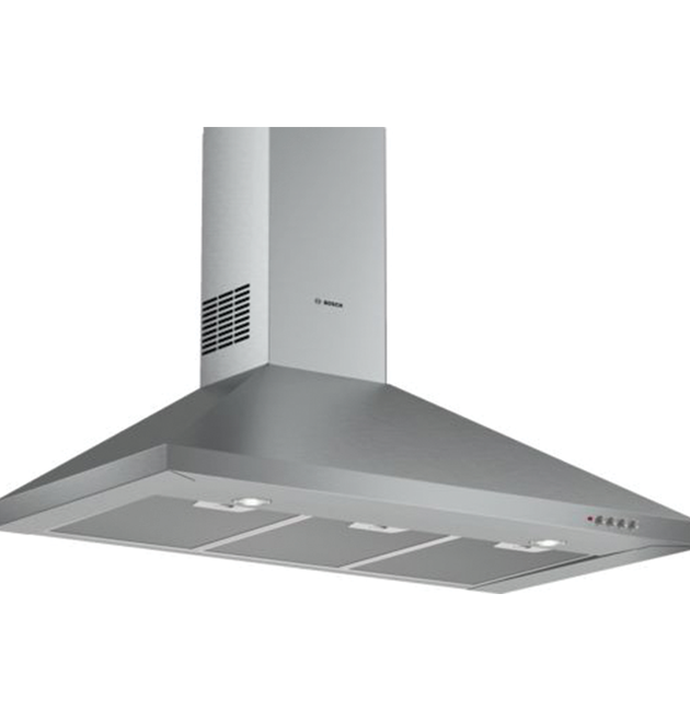 Bosch DWP94CC50M 90cm Silent Wall-Mounted Cooker Hood: Brushed Steel, Dishwasher-Safe Filters