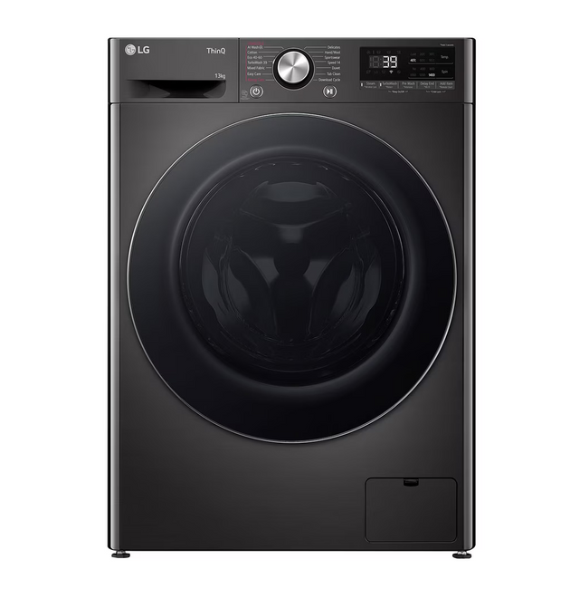 LG 13kg AI DD Smart Front Load Washer Platinum Black with Steam+ TurboWash360