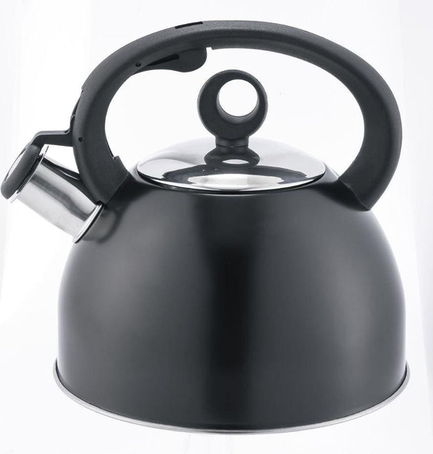 Goldair GGIK-2500B Whistling Kettle: Versatile 2.5L Black Stainless Steel Stovetop