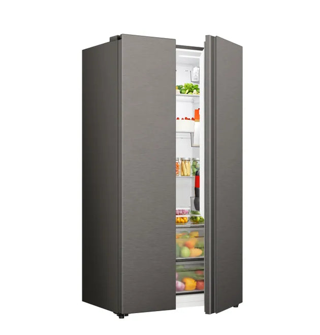 Hisense H680SIT Titanium Silver Side-by-Side Refrigerator Freezer Total No Frost