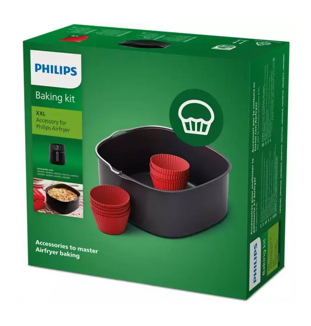Philips XXL Airfryer Baking Kit: Tray & Nine Silicone Muffin Cups