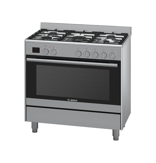 Bosch HSB737357Z Dual Fuel Freestanding Range Cooker, Stainless Steel, HotAir Oven