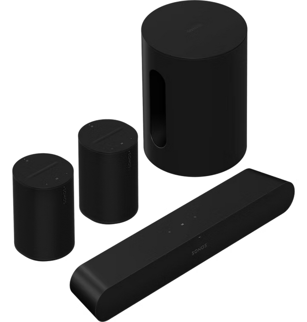 Sonos Immersive Set with Ray- Ray + Sub Mini + 2x Era 100 - Black
