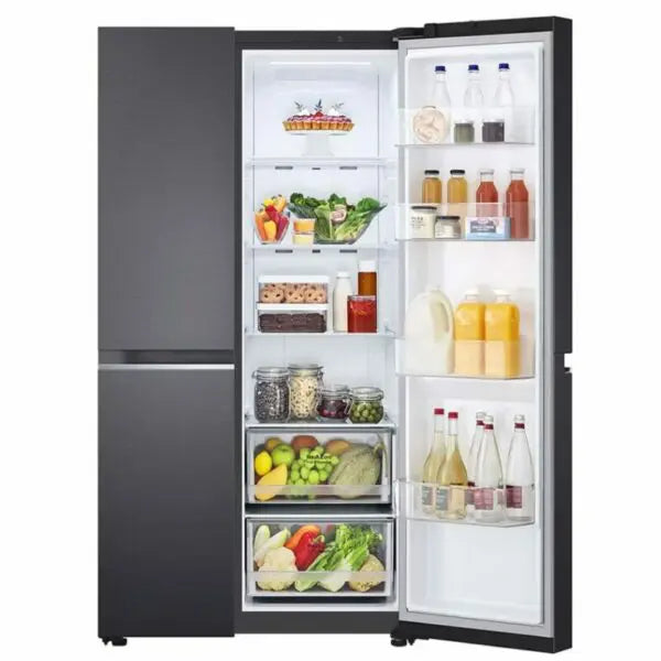 LG 647L Side-by-Side Refrigerator with Smart Inverter, Matte Black Steel