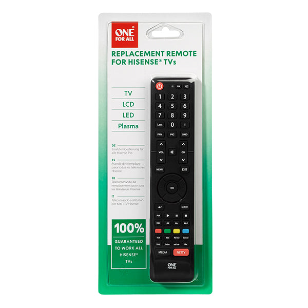 Hisense TV Universal Remote Control URC1916: Instant Setup, Learning Function, All Models