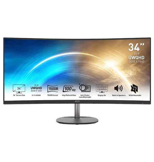 MSI PRO MP341CQ 34″ VA Ultrawide Curved Pro Monitor