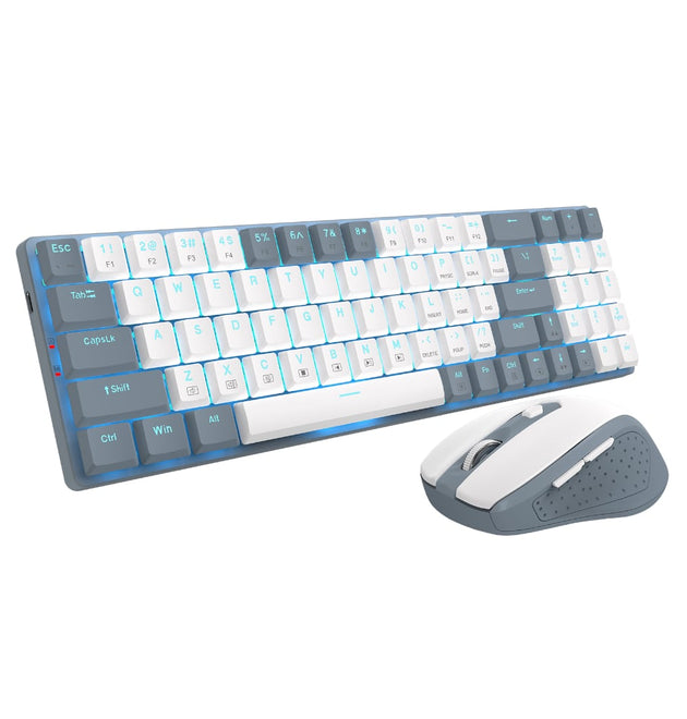Redragon BS8772 Wireless Keyboard and Mouse Combo – Grey/White