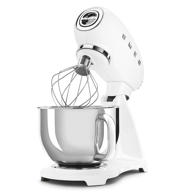 Smeg 50s Style White Retro Stand Mixer - 800W, 10-Speed, 4.8L Bowl