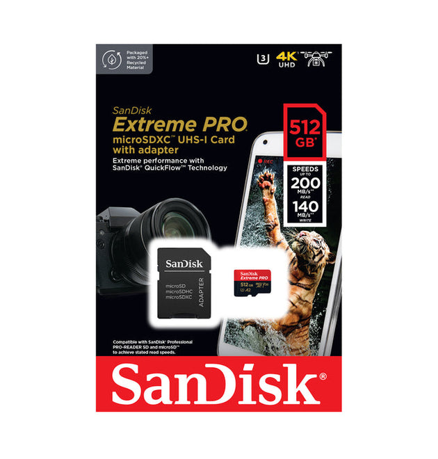SanDisk Extreme Pro 512GB UHS-I microSDXC Memory Card (200MB/s)