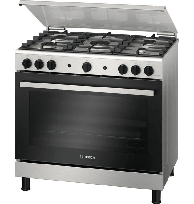 Bosch HGV1F0Y50Z 36-inch Freestanding Gas Range Cooker with Wok Burner