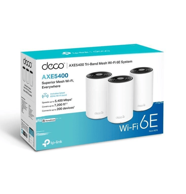TP-Link Deco XE75(3-pack) AXE5400 Tri-Band Whole Home Mesh Wi-Fi 6E System