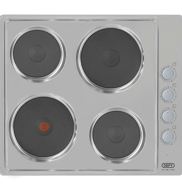 Defy DHD399 Slimline Electric Cooktop: 4 Solid Plates, 1 High-Speed Burner