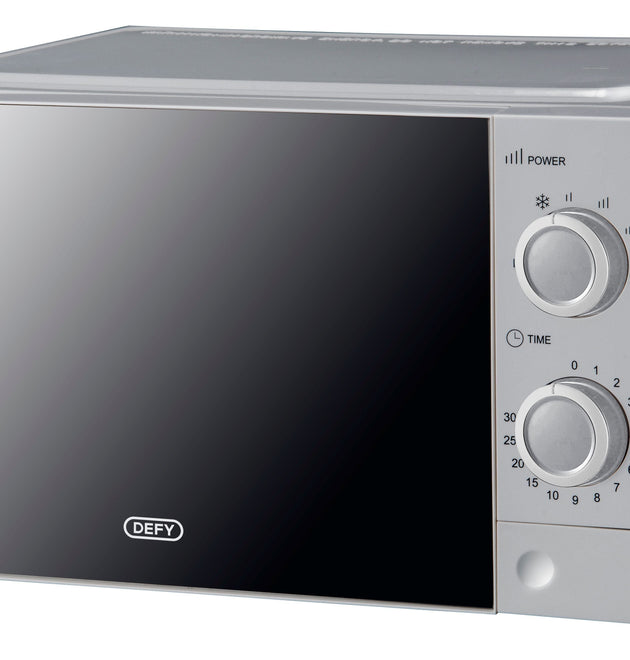 Defy DMO381 20L Compact Manual Control Microwave Oven - Silver Finish