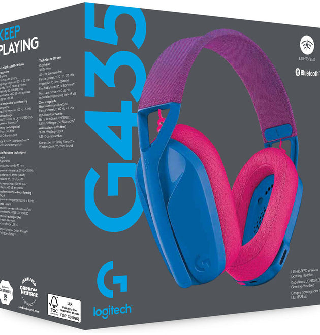 Logitech G435 Lightspeed Wireless Gaming Headset - Blue & Purple