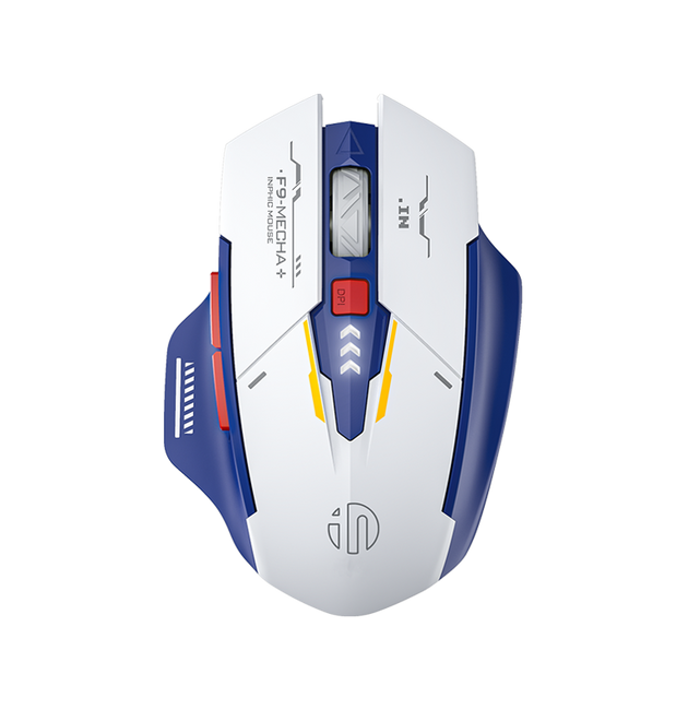 Inphic F9 2.4G Wireless Office Mouse with Silent Clicks - Blue/White