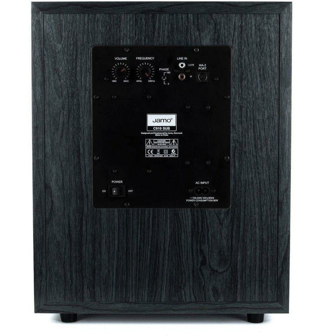 Jamo C910 10-inch Front-Firing Subwoofer: 300W Peak Power, Wireless Ready
