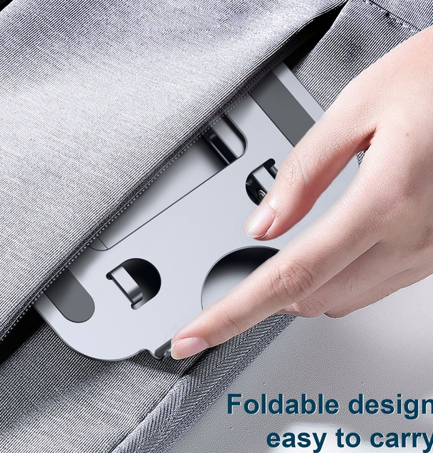TROO HOLD Series Anti-Slip Foldable Laptop & Tablet Aluminium Stand - Grey