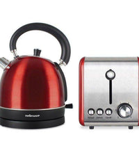 Mellerware Vibrant Red 2-Slice Toaster & 1.8L Kettle Breakfast Pack