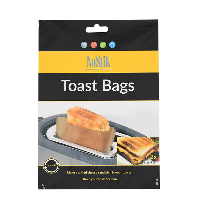 NoStick Reusable Toaster Bags for Quick Clean Sandwiches 2-Pack