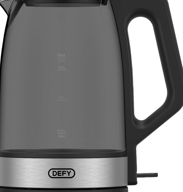 Defy WK5300G 1.7L Rapid Boil Tinted Glass Electric Kettle, Auto Shut-Off