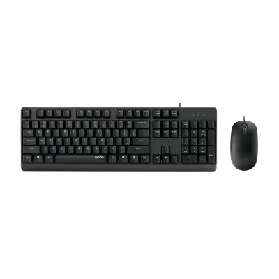 Rapoo X130PRO USB Wired Optical Keyboard and Mouse Combo Black