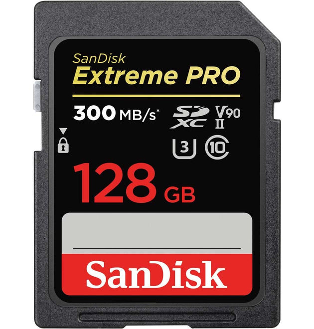 SanDisk Extreme Pro 128GB UHS-II V90 SDXC Memory Card (300MB/s)