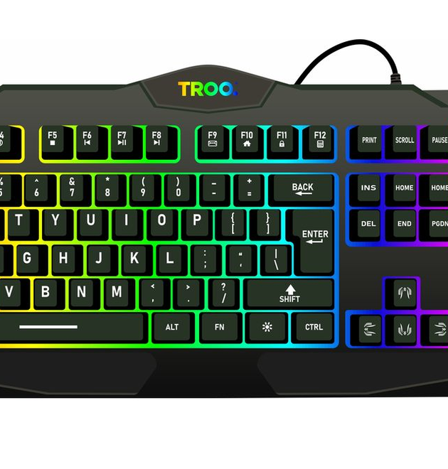 TROO US09 FULL TILT GAME MASTER RGB Backlit Membrane Keyboard