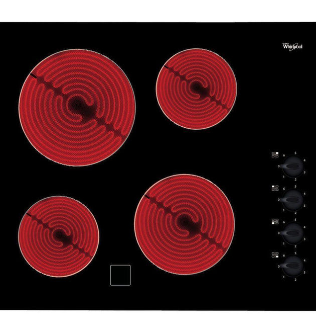 Whirlpool AKM9010NE Frameless 4-Zone Ceramic Glass Electric Cooktop with Lateral Controls