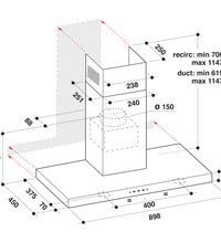 Whirlpool AKR759/1 IX Stainless Steel Chimney Cooker Hood with LED Lighting