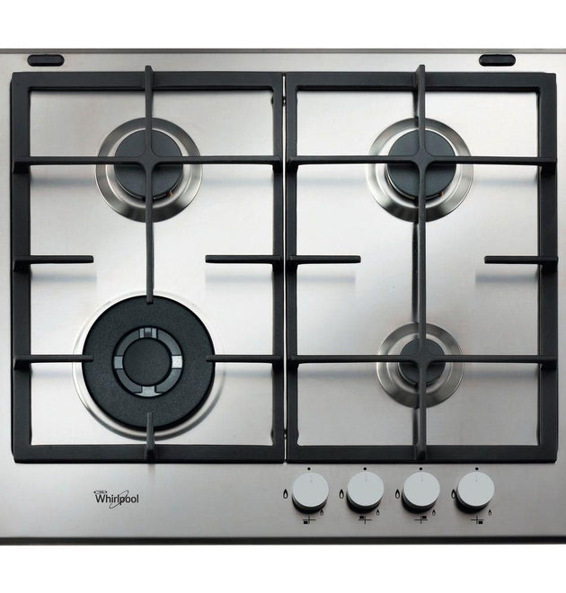 Whirlpool GMA6422IX 60cm Stainless Steel 4-Burner Gas Hob with Wok