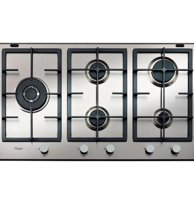 Whirlpool GMA9522IX 5-Burner Stainless Steel Gas Hob with Power Burner