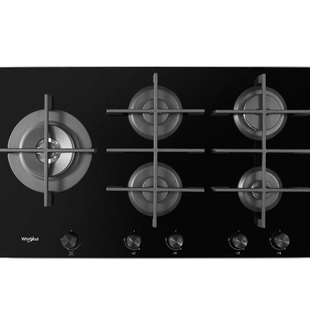 Whirlpool GOA9523NB 34-Inch 5-Burner Gas Hob with High Efficiency, FlexiFlame, Cast Iron Grids